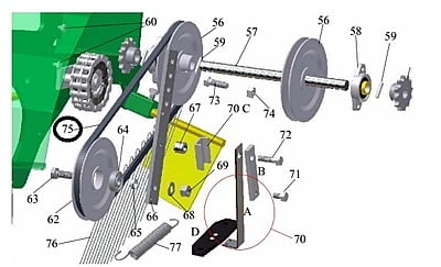 75. Spike belt, right 6435930