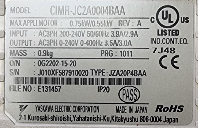 YASKAWA J1000 inverter
