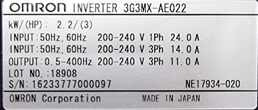 OMRON SYSDRIVE 3G3MX INVERTER